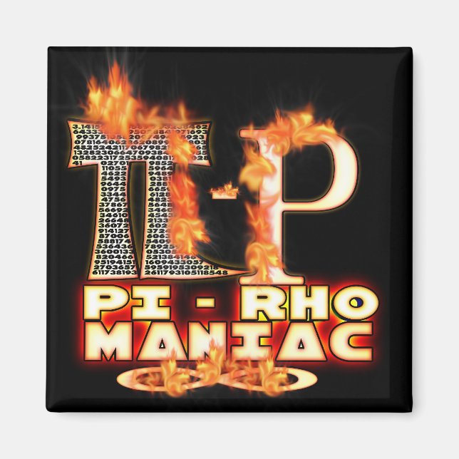 Aimant Pi - Rho MANIAC - LETTRES GRECQUES FLAMMÉES (PYRO) (Devant)