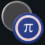 Aimant Pi Ring on Navy Blue<br><div class="desc">A simple design inspired by the pi symbol and solution, a succession of numbers making for a great custom gift for the mathematician, the geek, the inquisitive mind. Great for a student, a teacher, an engineer or anyone that has this thing with numbers. Designs are available in a selection of...</div>