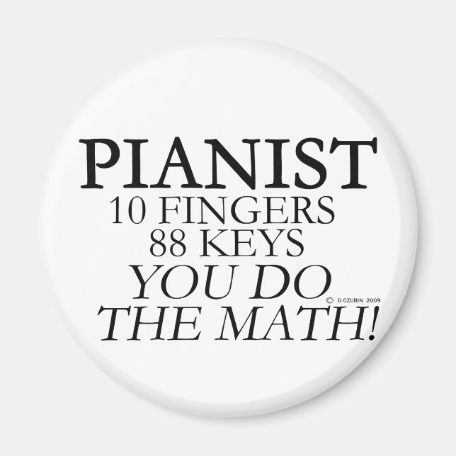 Aimant Pianiste 10 Doigts 88 Touches (Devant)
