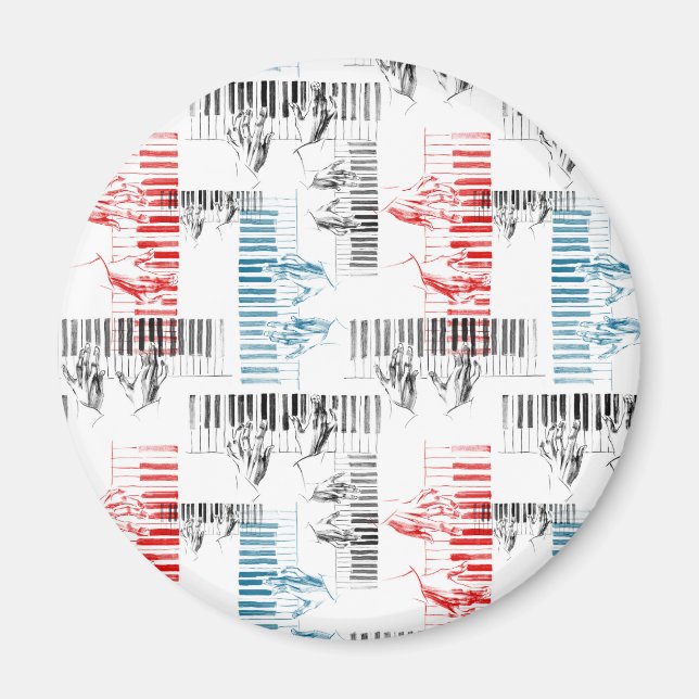 Aimant Pianiste mains motif (Devant)