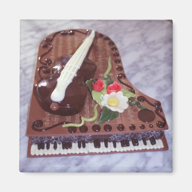 Aimant piano à queue au chocolat (Devant)