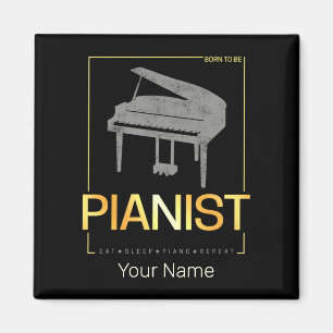 Aimant Piano Né Pour Être Pianiste Musicien Design Vintag