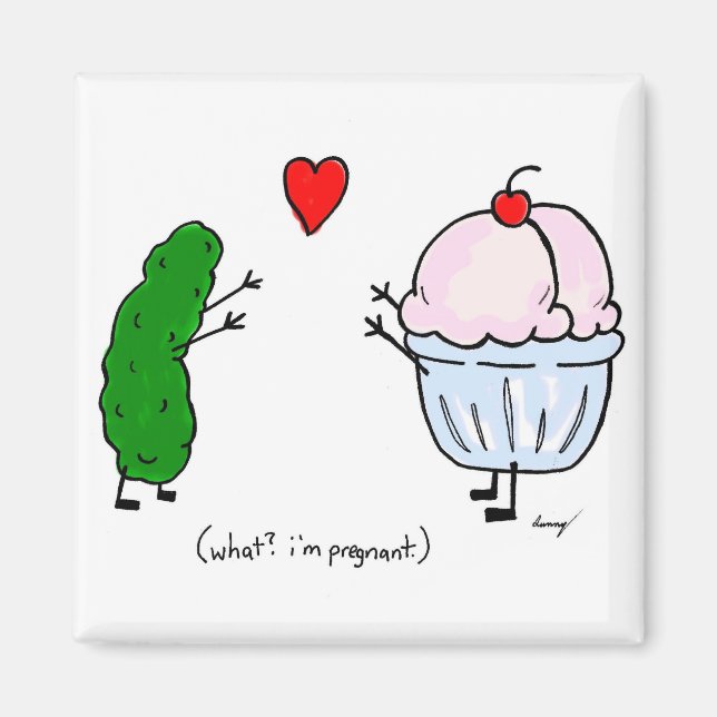 Aimant Pickle aime l'aimant de la crème glacée (Devant)