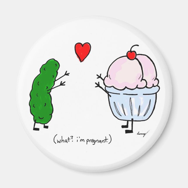 Aimant Pickle aime l'aimant de la crème glacée (Devant)