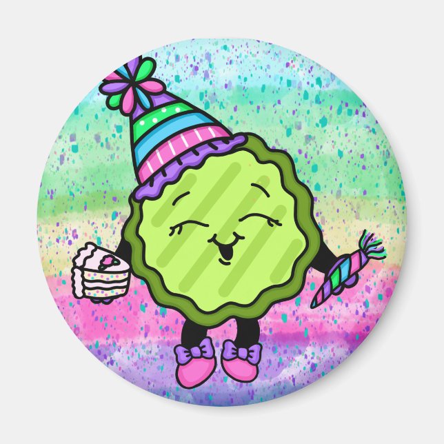 Aimant Pickle d'anniversaire | Casquette d'anniversaire r (Devant)