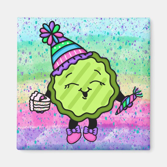Aimant Pickle d'anniversaire | Casquette d'anniversaire r (Devant)