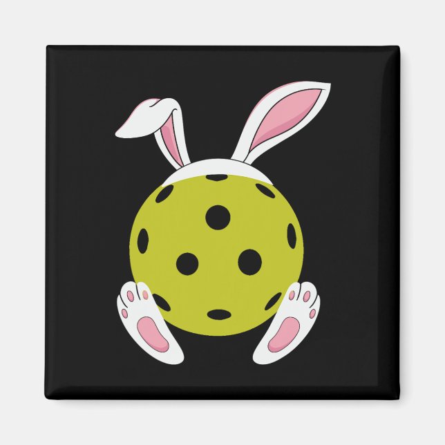 Aimant Pickleball Eas de chasse aux oeufs de Pâques Bunny (Devant)