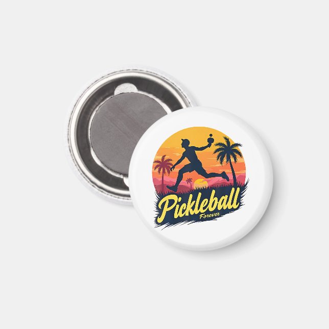 Aimant Pickleball Forever Coucher de soleil  (Recto/Verso)