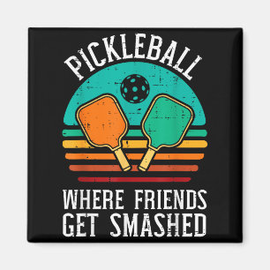Aimant Pickleball où les amis se font écraser la balle de