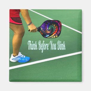 Aimant Pickleball Pensez avant de boire