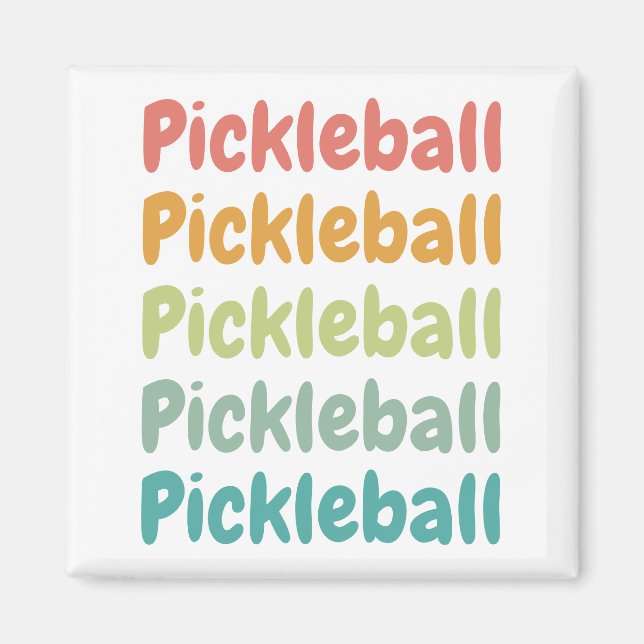 Aimant Pickleball Retro Pickleball Player (Devant)