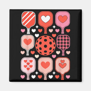 Aimant Pickleball valentine funny heart paddleball