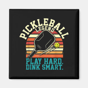 Aimant Pickleball vintage lignes rétro minimaliste classi
