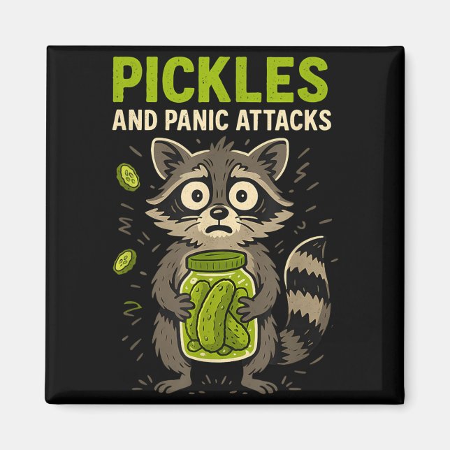 Aimant Pickles et crises de panique Raton laveur Trash Pa (Devant)