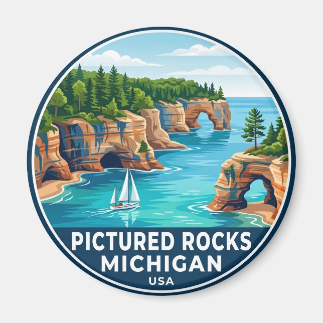 Aimant Pictured Rocks National Lakeshore États-Unis (Devant)