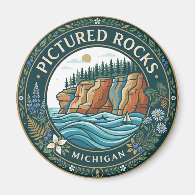Aimant Pictured Rocks National Lakeshore Michigan (Devant)