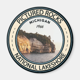 Aimant Pictured Rocks National Lakeshore Michigan Badge