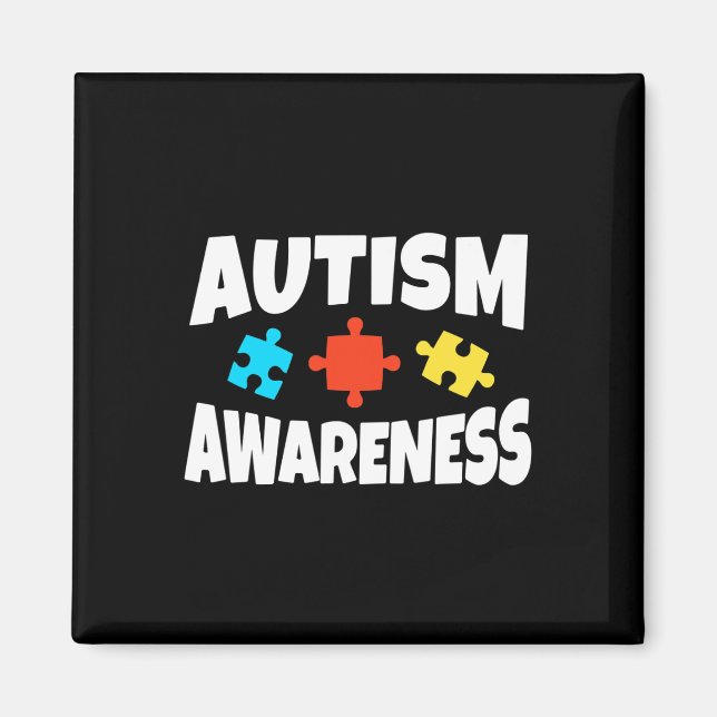 Aimant Pièce de puzzle de sensibilisation à l'autisme Sou (Devant)