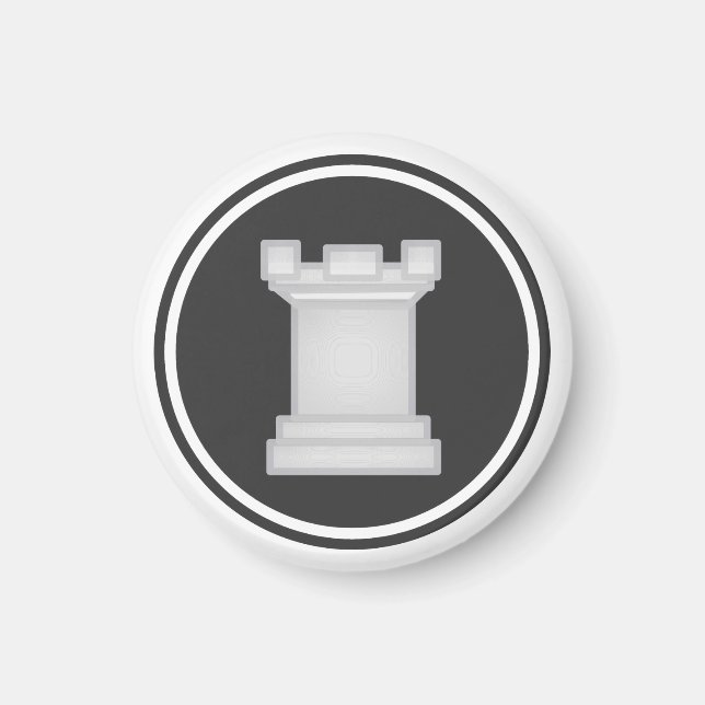 Aimant Pièce d'échecs blanc Roche (Devant)