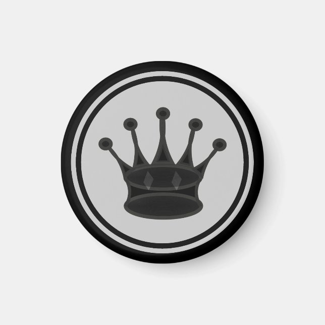 Aimant Pièce d'échecs Reine noire (Devant)