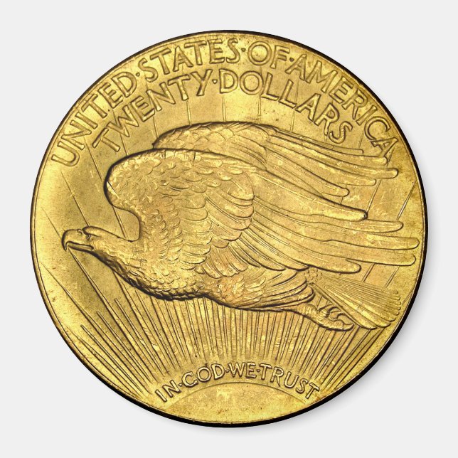 Aimant Pièce d'or de 20 dollars US Eagle (Devant)