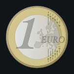 Aimant Pièce Euro<br><div class="desc">Motif rond 1 euro pièce</div>