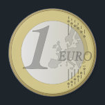 Aimant Pièce Euro<br><div class="desc">Motif rond 1 euro pièce</div>