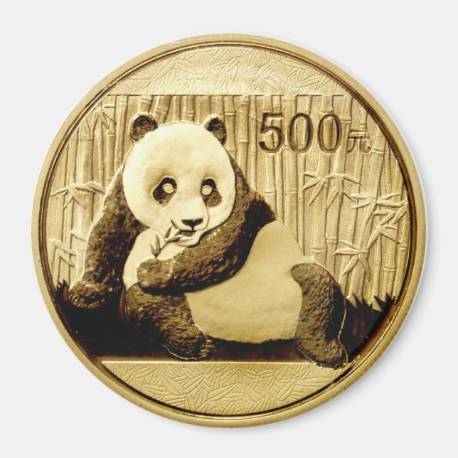 Aimant Pièce Panda or (Devant)