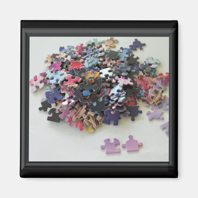 Aimant Pièces de puzzle multicolores (Devant)