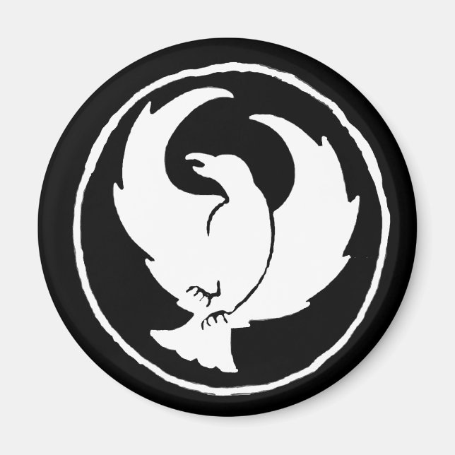 Aimant pied croisé en blanc, rond ou Carré (Devant)