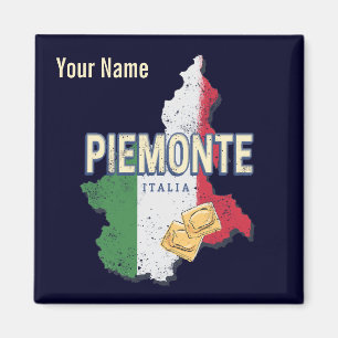 Aimant Piémont Italie Région Rétro Carte Pâtes Vintages