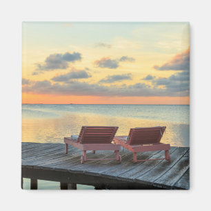 Aimant Pier surplombe l'océan, Belize