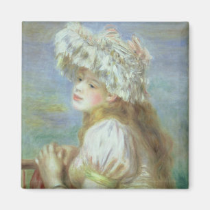 Aimant Pierre A Renoir   Jeune femme dans un casquette de