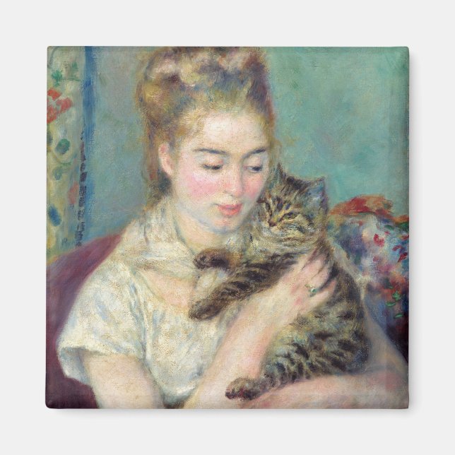 Aimant Pierre-Auguste Renoir - Femme avec chat (Devant)