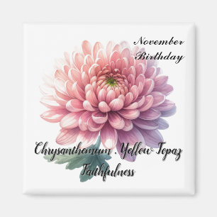 Aimant Pierre de naissance de novembre Topaze Fleur de Ch
