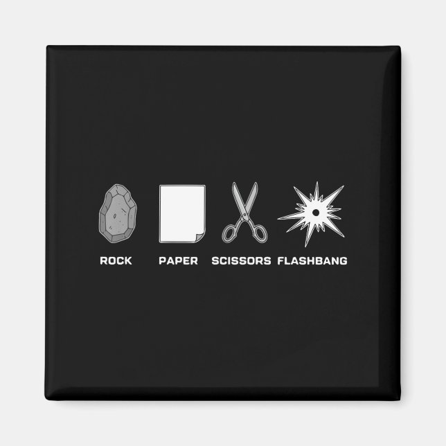 Aimant Pierre feuille ciseaux flashbang gamer mème drôle (Devant)