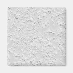 Aimant Pierre texturée blanche, Art Abstrait monochrome