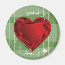 Pierres d'anniversaire Janvier Garnet Red Heart