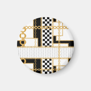 Aimant Pierres précieuses, chaînes d'or, motif sans soudu