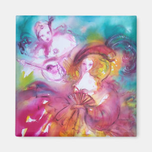 Aimant PIERROT ET ARLECCHINA Carnaval vénitien,