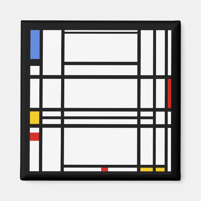 Aimant Piet Mondrian, Composition 10 (Devant)