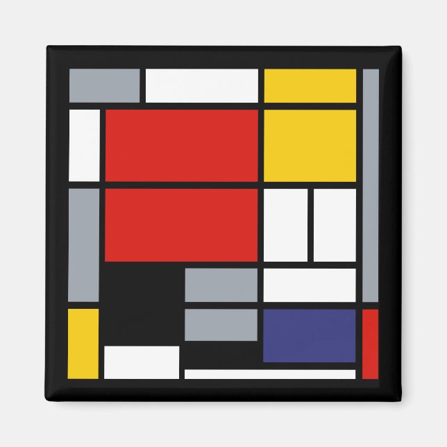 Aimant Piet Mondrian, Composition avec grand plan rouge (Devant)