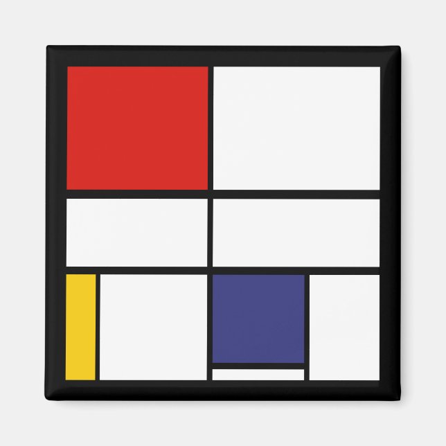 Aimant Piet Mondrian, Composition C (Devant)