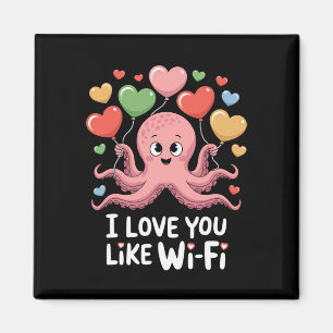 Aimant Pieuvre avec des cœurs Bylloons je t'aime comme le