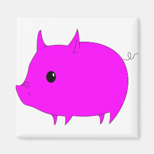 Aimant Pig Cute Magenta Animal Mammifère Animaux roses