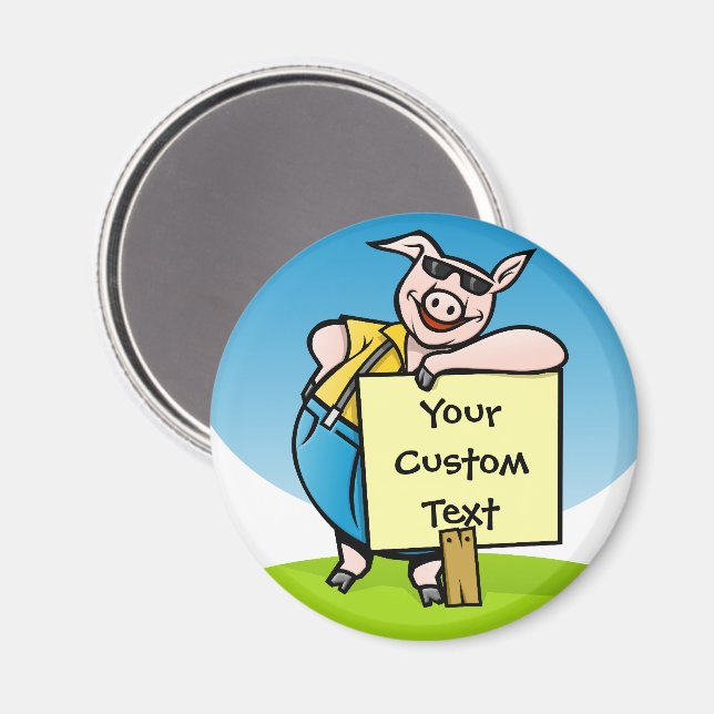 Aimant Pig with sign (Recto/Verso)