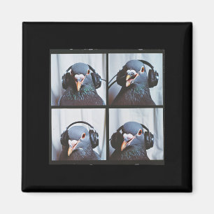 Aimant Pigeon mignon Visage Autisme Sensoriel Oiseau Auti