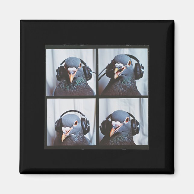 Aimant Pigeon mignon Visage Autisme Sensoriel Oiseau Auti (Devant)