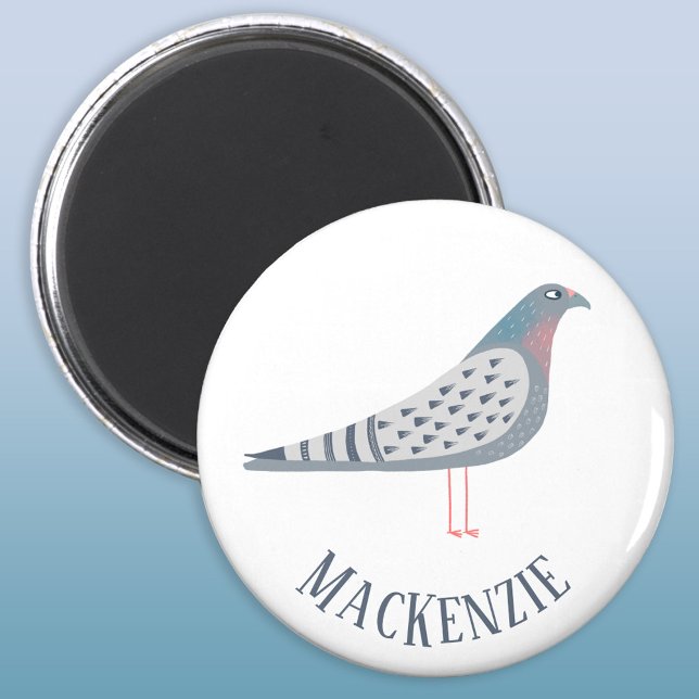 Aimant Pigeon Personnalisé (Pigeon personalized name magnet)