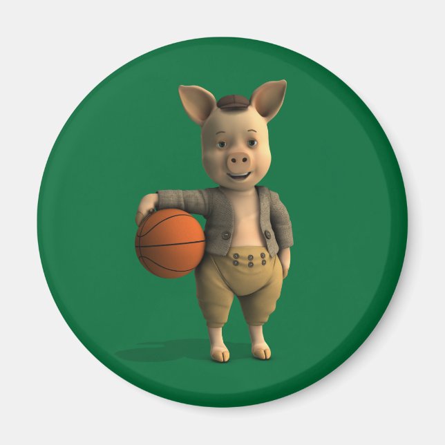 Aimant Piglet de basket (Devant)